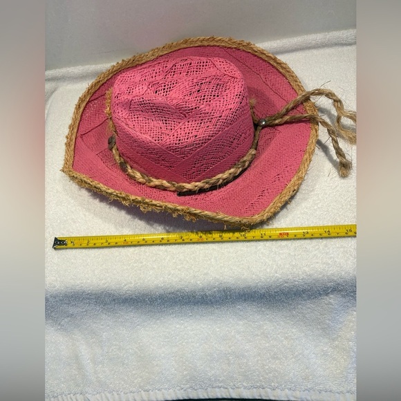 Coastal Cowgirl Corona Pink Western Straw Hat by TONPSOM | Size M - Picture 7 of 12